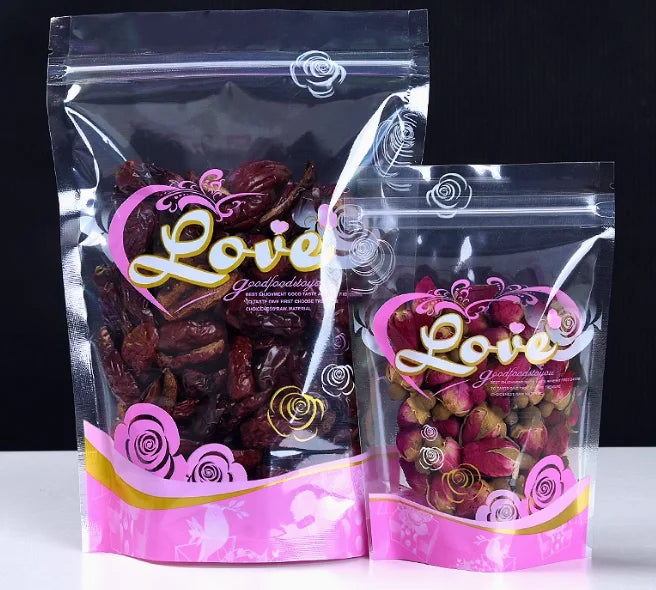 Free Sample Stand up  Pouch Brown Bag with clear Window square Bottom Bag Cookie Food Paper Snack Food Packaging Bag