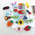 MIO Handmade Crochet Knitted Cartoon Hair Clip for Girls Cute Carrot Fruit Bow Hairpin Flower Kids Bangs Side Hair Clip
