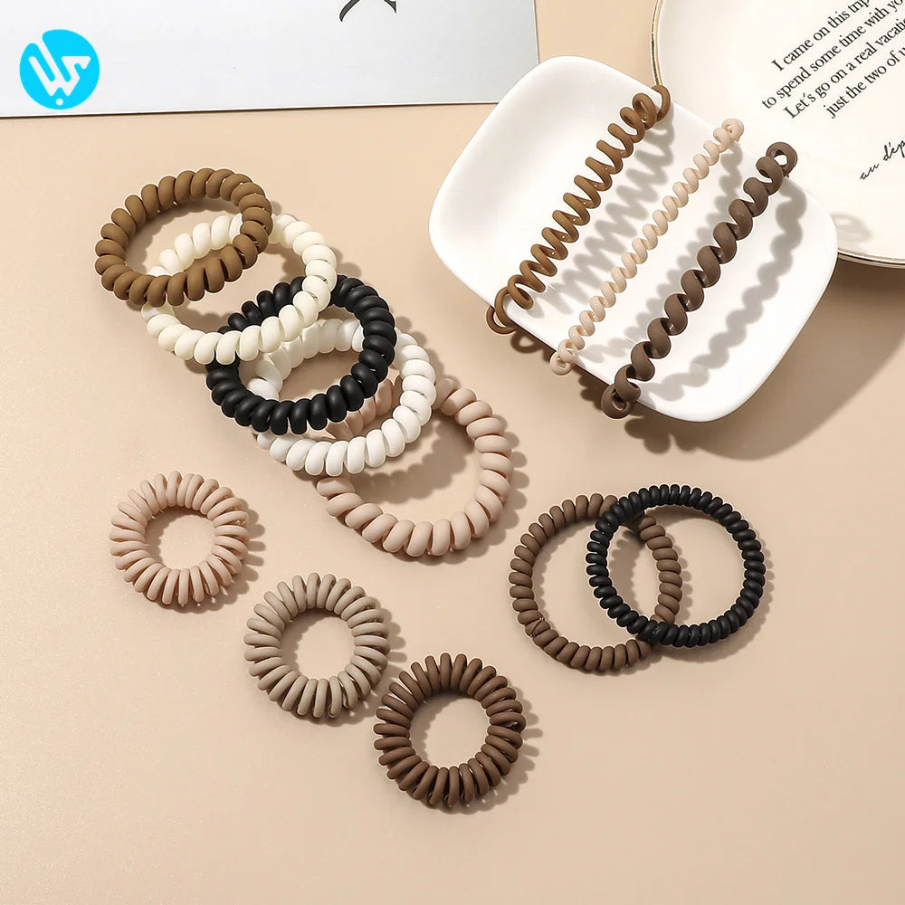 Frosted Colorful Coil Hair Tie for Women Simple Solid Colors Elastic Hair Tie for Gilr's Decoration