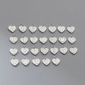 8mm Heart Shaped Initial Letter Charm Fine 925 Sterling Silver 18k Gold Plated 26 Alphabet A-Z Letter Pendant for Jewelry Making