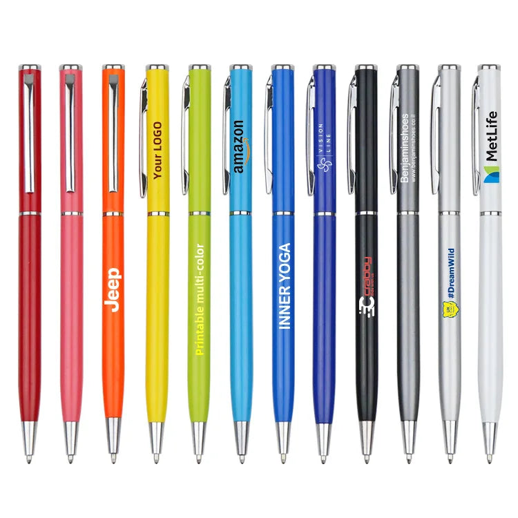 Custom Logo 1.0mm Metal Ballpoint Pen Orange Body Cute Business Signature Pen 1.0mm Writing Width Office Student Gift