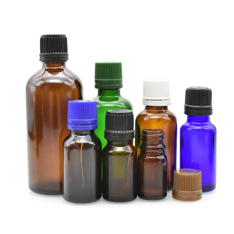 Free Sample 5ml 10ml 15ml 20ml 30ml 50ml 100ml Glass Bottle With Inner Stopper and Anti-theft Cap Essential Oil Bottles
