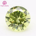 Wholesale Price Synthetic Cz Stones All Sizes 1mm to 10mm apple Green in Special Round Shape Loose Cubic Zirconia Gemstones
