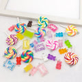 Wholesale Soft Pottery Lollipop Necklace Earrings Pendant Accessories Crafts Bear Candy Pendant for Jewelry Making