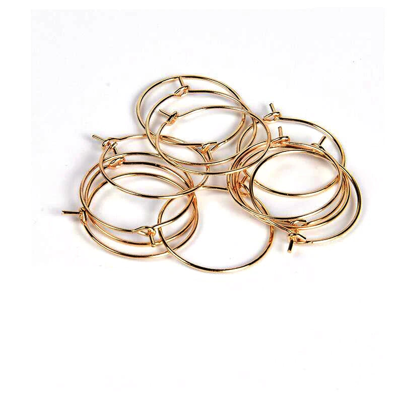 25mm PVD Circle Wire Hoops Loop Jewelry Stainless Steel Diy Seed Bead Earr Post Dangle Earring Findings and Components Hooks
