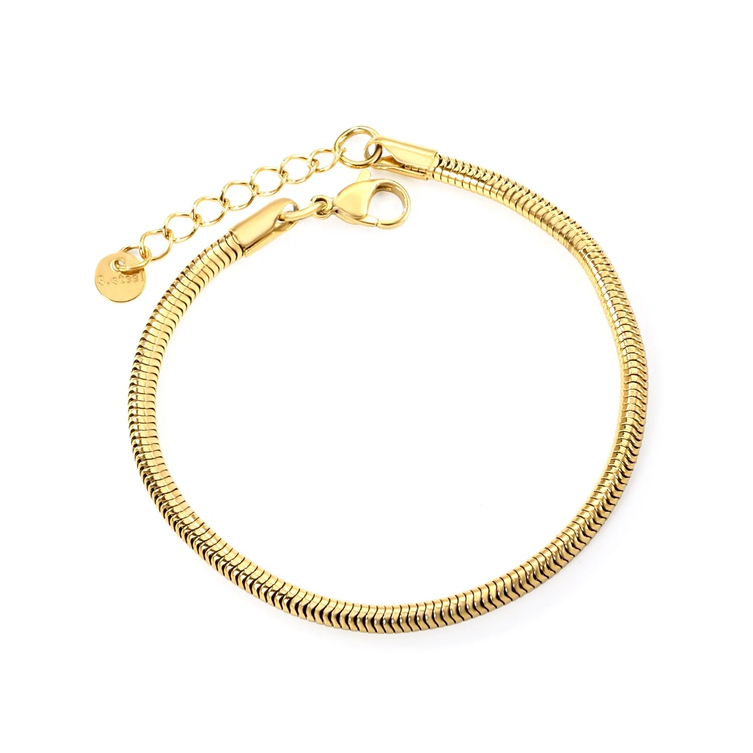 Fashion Wholesale Unisex Jewelry Bracelet 18K Gold Plated Trendy Link Chain Stainless Steel Charm Bracelet for Women's