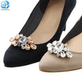 Customized Colors Rhinestone Glass Shoe Brooch Removable Style Clip on Shoes Decoration Alloy Shoes Clips for Women High Heels
