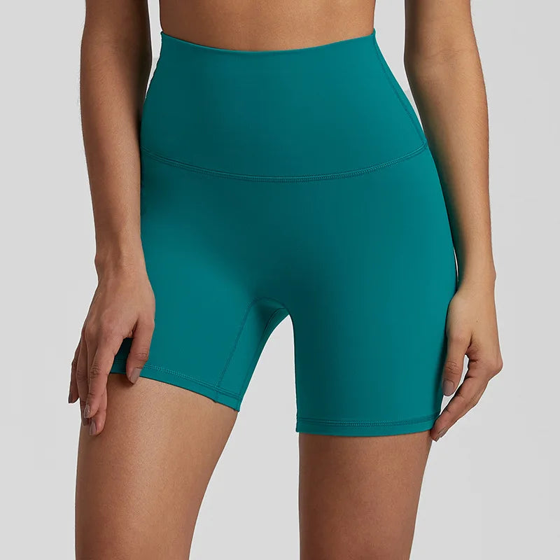 Women's High Waist Biker Shorts Tummy Control Spandex Gym Yoga Workout Shorts Solid Pattern Nylon Material