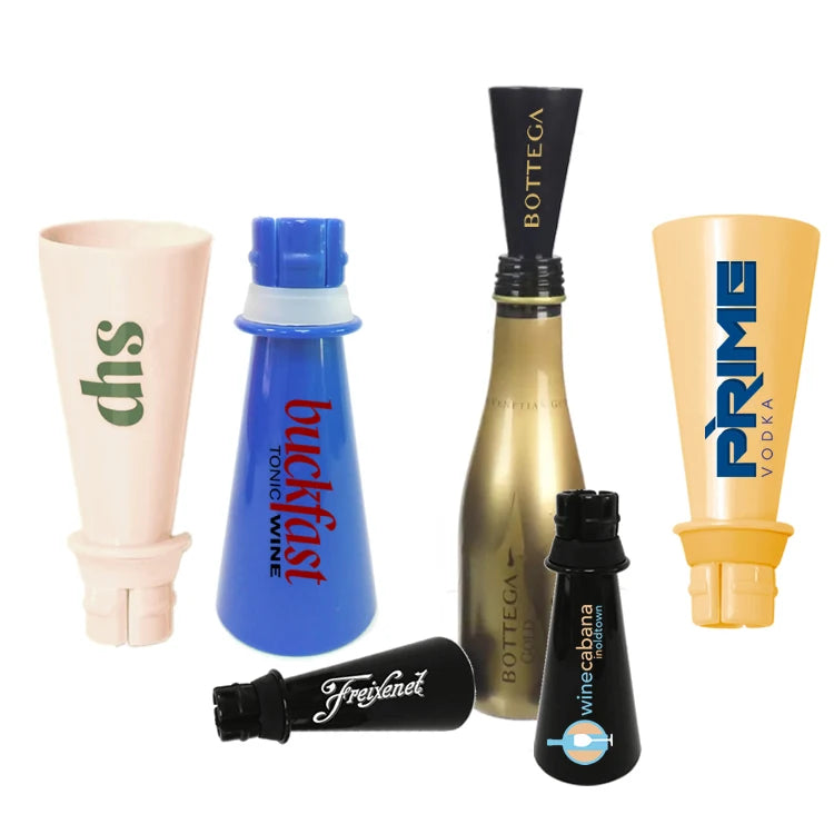 Factory Wholesale Custom Logo Gold/Pink/Silver Plastic Plating Pourer CHAMPAGNE Sipper