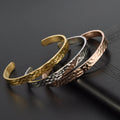 High Polish Textured Wide Band Bracelet Stainless Steel Waterproof New Design 18k Gold Hammered Cuff Bangle Bracelet
