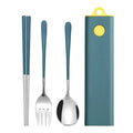 Stainless Steel Travel Utensils Set with Case Cutlery Fork Spoon Chopsticks Box Design for Home Outdoor