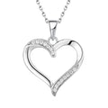 YH JEWELLERY Hot Selling Rhodium Plated 925 Sterling Silver Diamond White CZ Heart Pendant Necklace for Lady Fine Jewelry