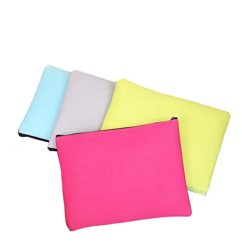 Factory Priced Custom Logo Sublimation Printed Neoprene 3mm Thick Promotional Coin Bag Fabric Coin Purse with Zipper Closure