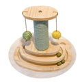 New Design Fun Playing Cat Scratche Tree Interactive Toy Wood Natural Color Cat Scratcher Lounge Board Tower