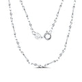 RINNTIN SC05 Factory Wholesale 1mm Twisted Link Chain Necklace Rhodium Plated 925 Sterling Silver Chain for Women Men's Gift