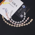 New Arrival Iced Out Hip Hop Moissanite Clover Bracelet Men Women Gold Plated 925 Silver Fine Jewelry Moissanite Cuban Bracelet
