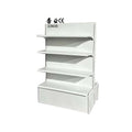 Customizable White Gondola Supermarket Shelves Factory's Unique Design Double Sided Heavy Duty Supermarket Racks Custom Size