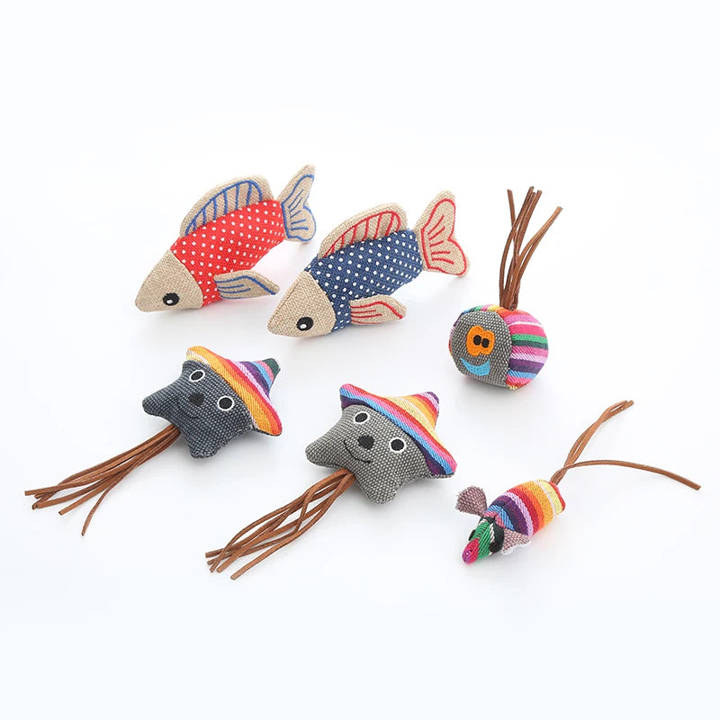 Hot Sell Cotton Cloth Multiple Style Cat Toy with Catnip Cat Scratch Interactive Toy