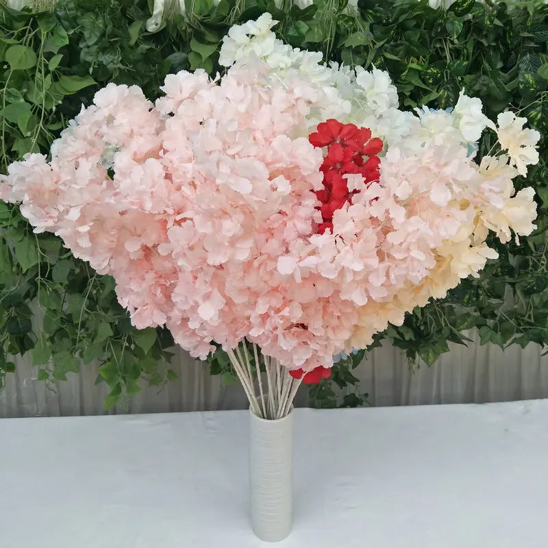 China Factory Artificial Flowers White Stem Cherry Flowers for Wedding Decoration