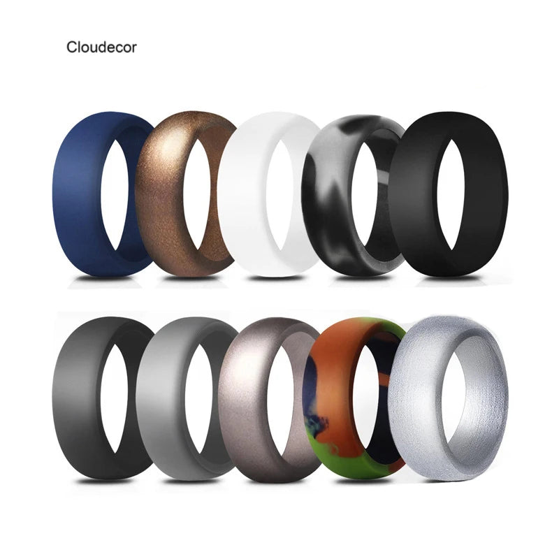 8.7mm Silicone Ring Men Outdoor Sports Silicone Ring Personalized Custom Accessories Silicone Rubber Ring