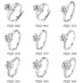 925 Silver Original 1 Carat Brilliant Cut Pass Diamond Test Sparkling D Color Moissanite Wedding Rings for Women Fine Jewelry