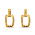 Chris April in Stock 18k PVD Gold Plated 316L Stainless Steel Minimalist Geometric Dangle Rectangle Stud Earrings