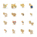 Durable Titanium Posts Colorful Zircon Piercing Earrings Lightweight Design for Women and Daily Wear