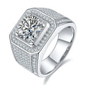 Baoyuan Jewelry 925 Sterling Silver Engagement Custom Made Iced Out Round Brilliant Cut 1ct D Color Vvs Moissanite Rings Men