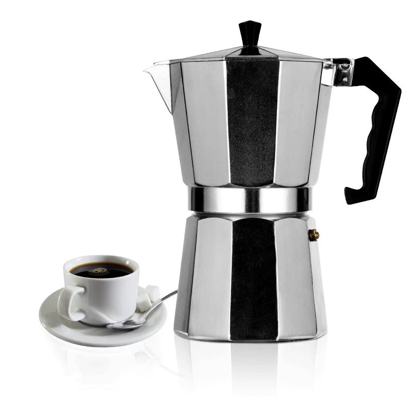Mocha Pot 50-600ML Aluminum Coffee Kettle Rapid Stovetop Coffee Classic Octagonal Shape Kitchen Accessories Coffee Pots