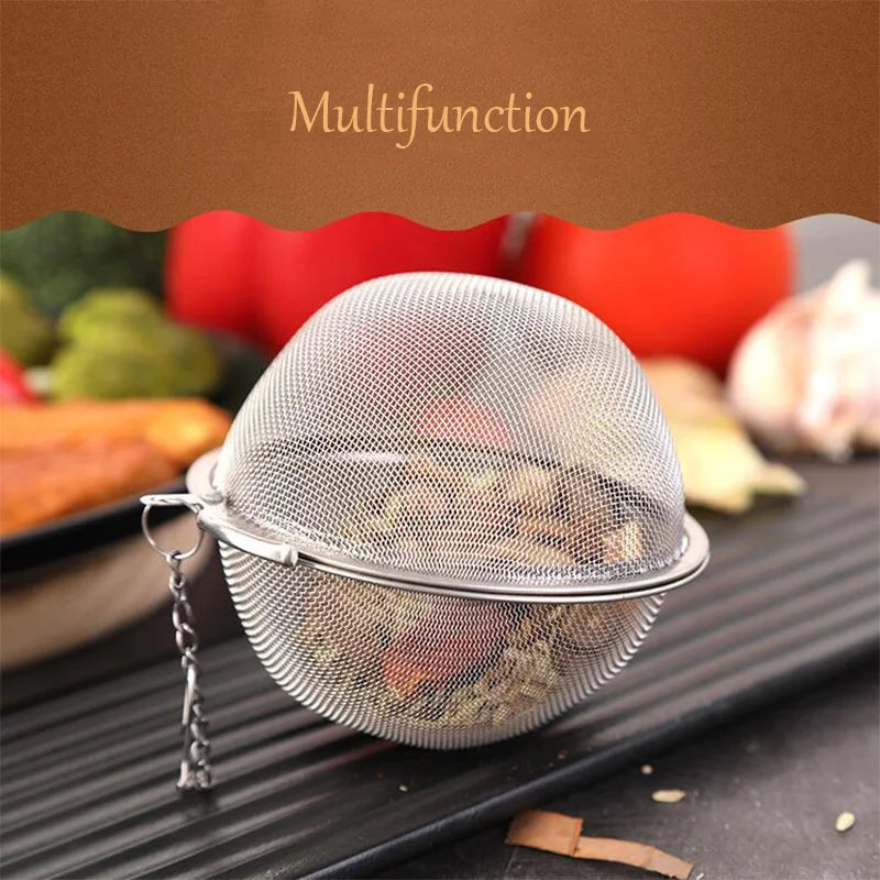 Stainless Steel Mesh Tea Filter Ball Loose Leaf Infuser Tea Strainer With Chain