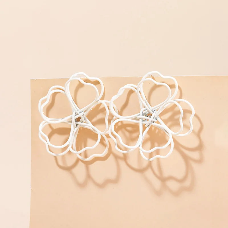 2022 New 925 Silver Needle Earring  Personalized Simple Trendy Handmade Moonstone Flower Shape Metal Wire Wrap Earrings