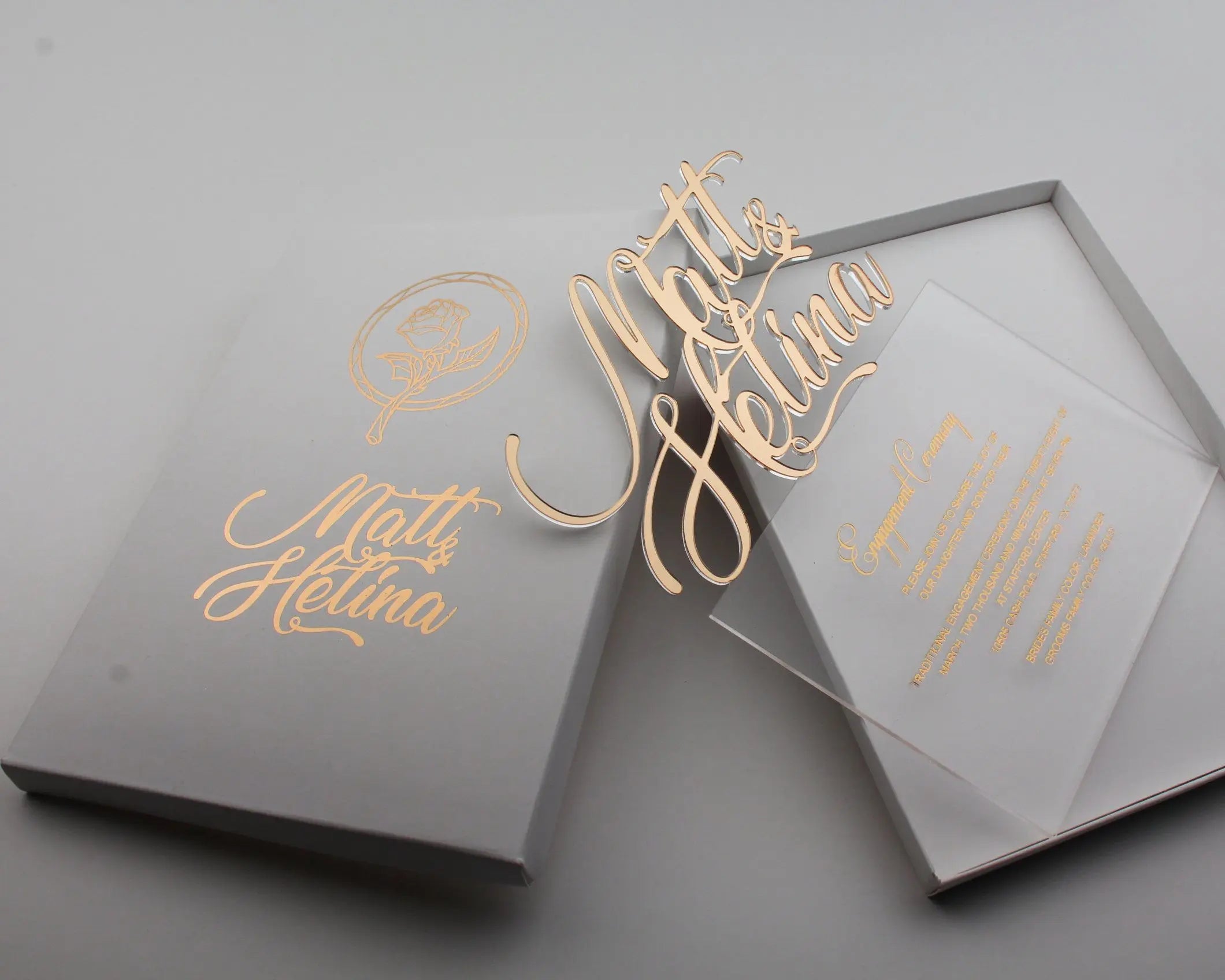 Custom Wholesales Luxury Transparent Acrylic Laser Cut  Acrylic Wedding Invitation Cards