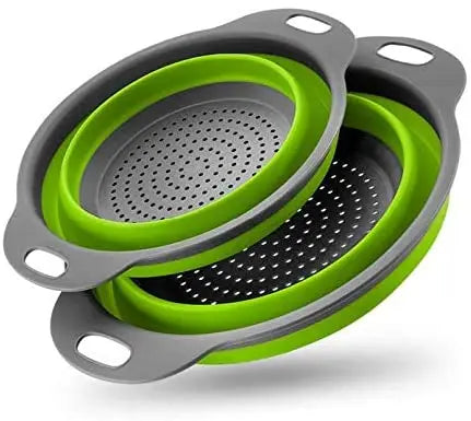 Space-Saving Plastic Silicone Collapsible Colander Foldable Home Kitchen Strainer Colander