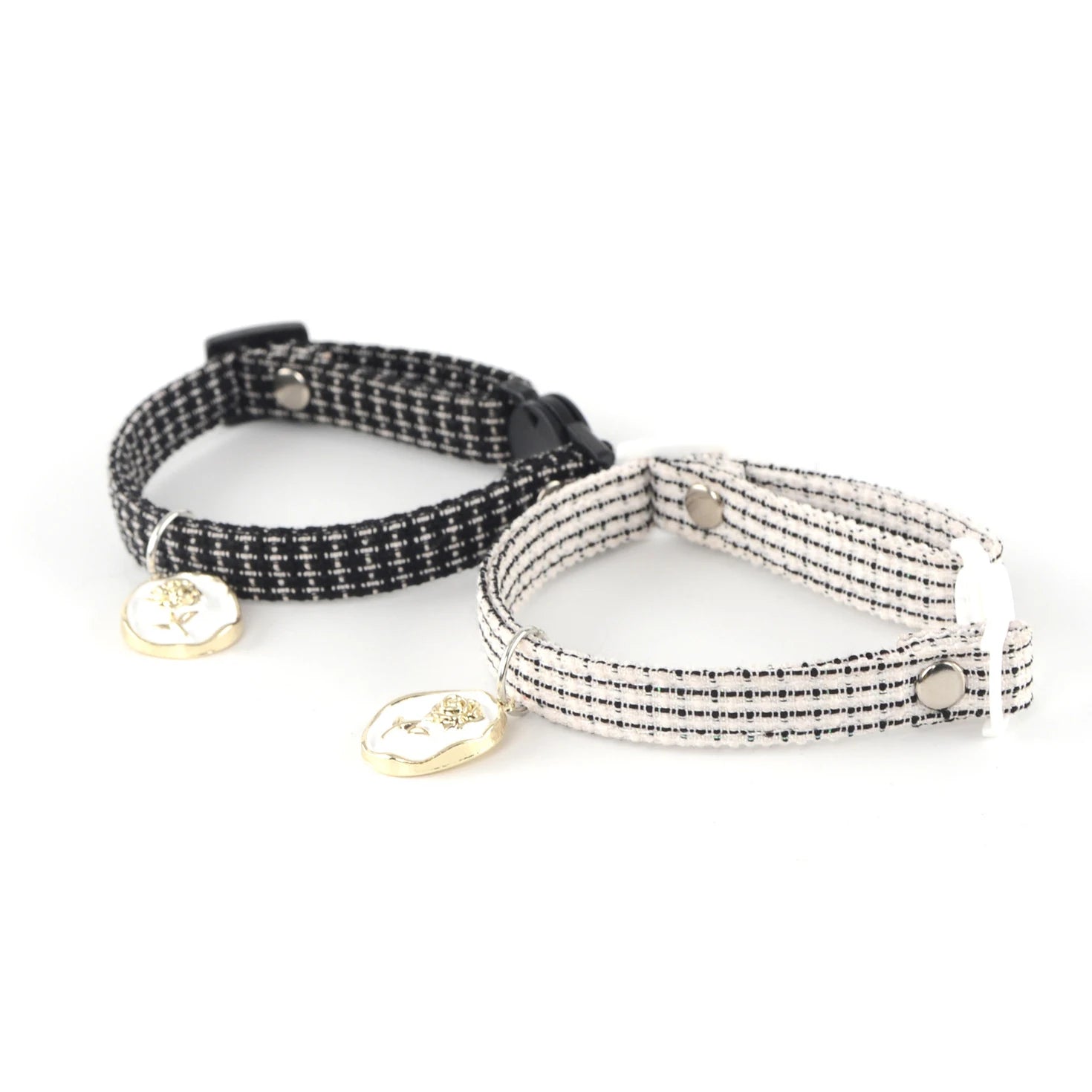 Light Luxury Retro Small Fragrance Pet Collar Necklace Cute Animal Pattern Safety Buckle Ribbon for Cat and Dog