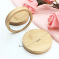 Eco-Friendly Custom Logo Pocket Compact Mirror Girls Gift Wooden Round Makeup & Tools with Bamboo Personalized Feature