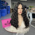 Ready to Ship Front to Nape With Silk Base Wigs Water Weave Brazilian Remy  Hair Transparent Lace Full Wig Human Hair