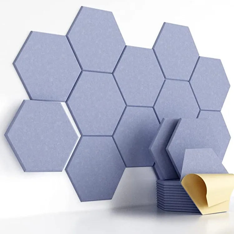 12 Pack Self-adhesive Felt PET  Board Acoustic Panels Sound Proof  Wall Panels for Recording Studio