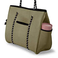 New Arrival Set of 3 Stylish Neoprene Beach Tote Shoulder Bags with Crossbody Purse Wristlet Casual Design Chain Decoration