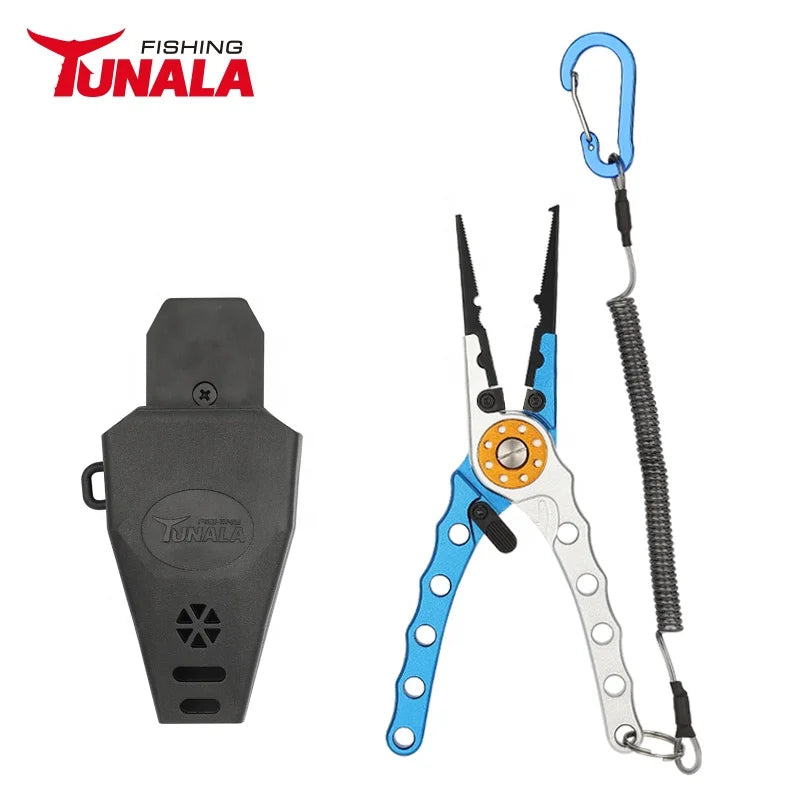 Fishing Pliers Fishing Tools Wire Cutter Knotters Aluminum Fishing Pliers Saltwater Scissors Hook Removal  with Locking