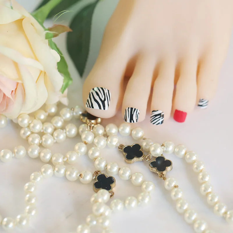 Zebra-stripe Pattern Toenail Stickers