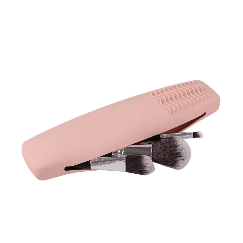 New Arrival Portable Multifunctional Silicone Brush Holder Cosmetic Makeup Bag Organizer Beauty Tool Storage Bin