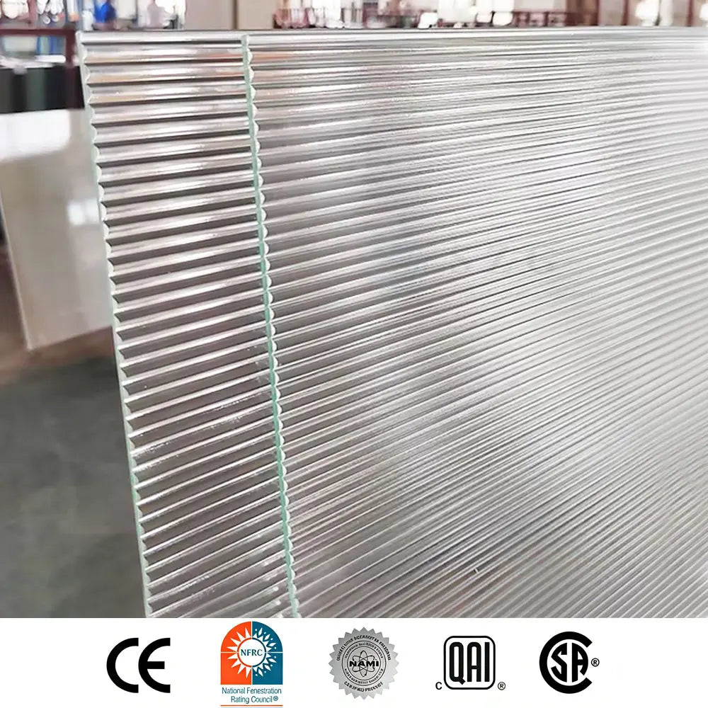 Best Price Pressed 6MM Ultra Clear Fluted Ribbed Pattern Glass Clear Colored Temperable Patterned Fluted Glass for Shower Screen