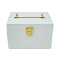 Factory Directly Sale White Colors Travel Box in Stock PU Luxury Cosmetic Jewelry Storage Make up Makeup Organizer