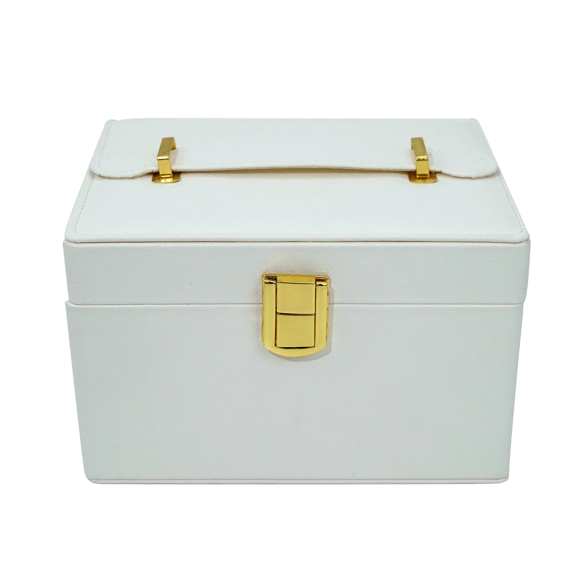 Factory Directly Sale White Colors Travel Box in Stock PU Luxury Cosmetic Jewelry Storage Make up Makeup Organizer