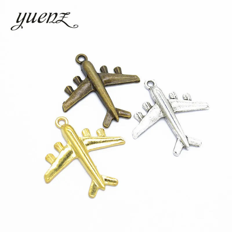 YuenZ Antique Silver Color Aircraft Zinc Alloy Charms Necklaceearring Bracelet Jewelry DIY Handmade Make J268