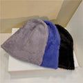 2025 Lady Winter Rabbit Hair Straight Cap New Hot Sale Warm Knitted Beanies Hats Rabbit Hair Knitted  Hat for Women