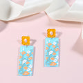 New Arrive Fashion Bijoux Boutique Korean Earrings Waterproof Resin Flower Earrings Girl for Women Jewelry