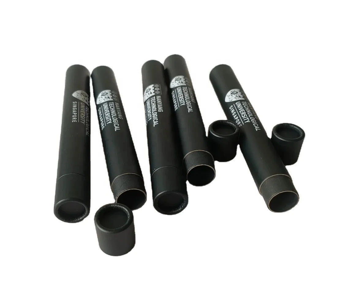 Eco Friendly Mascara Round Container Customized Matt Black Incense Stick Slim Packaging Biodegradable Poster Mailing Paper Tube