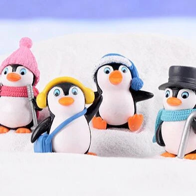 Zoocraft Winter Collectibles Hand-painted Resin Sculpture Penguin Miniature Animal Figurines