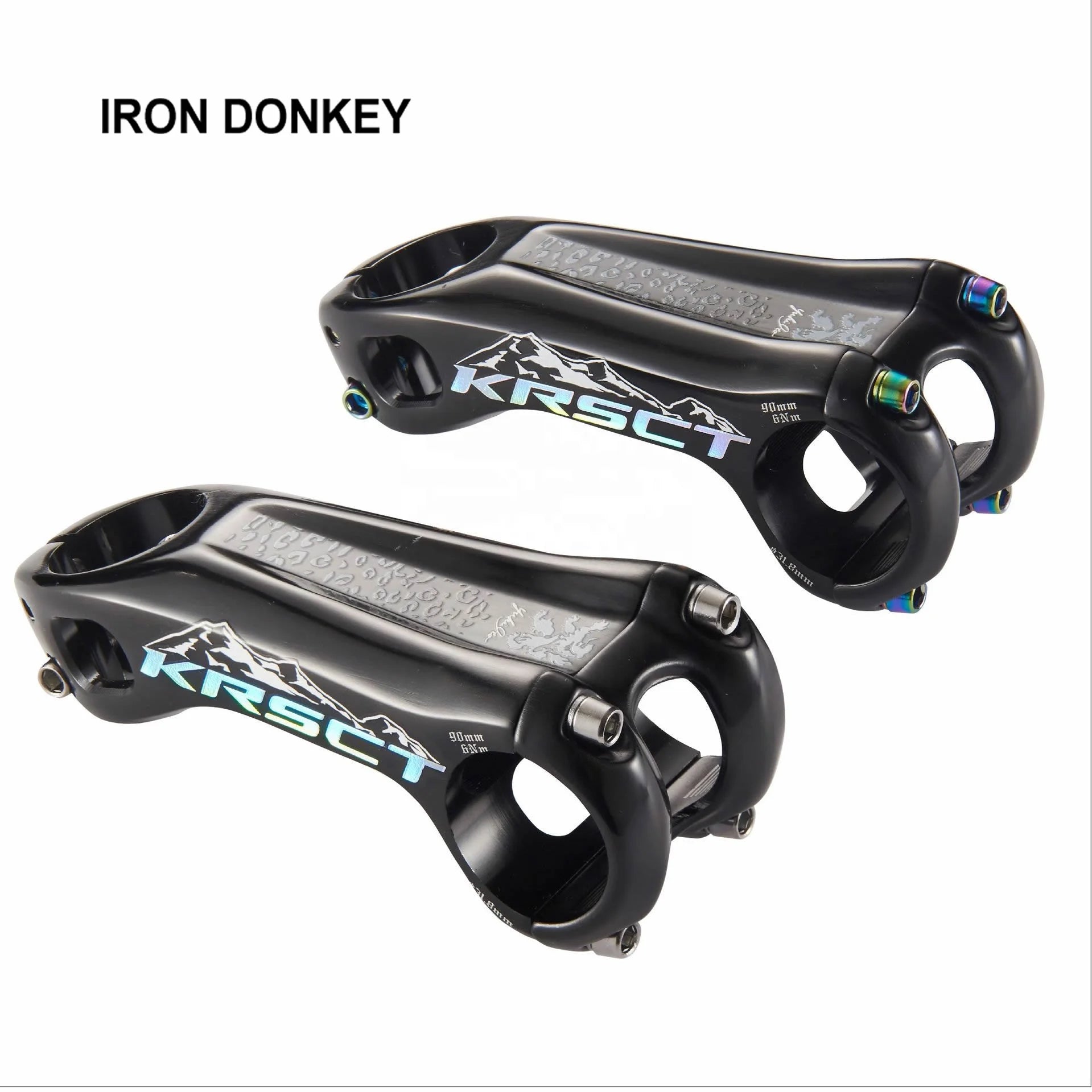 IRONDONKEY LB-100 Aluminum Alloy Bicycle Stem with Customized Logo Fork Clamp 28.6mm Handlebar Clamp 31.8mm 233G Lightweight